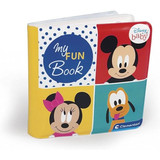 Clementoni Baby Disney Fun Book, Libro Educativo Interattivo per Bambini 6+ Mesi, Gioco Acquatico, Personaggi Disney