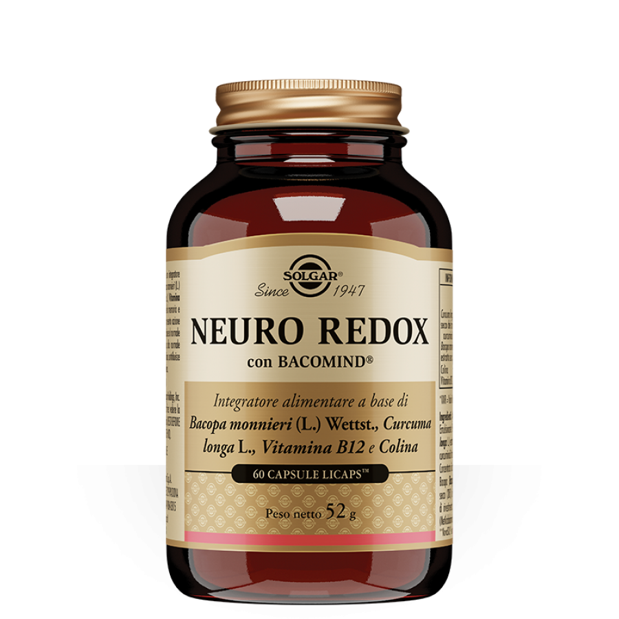 Solgar - Neuro Redox 60 Capsule Licaps - Integratore per il Supporto Neurologico e Antiossidante