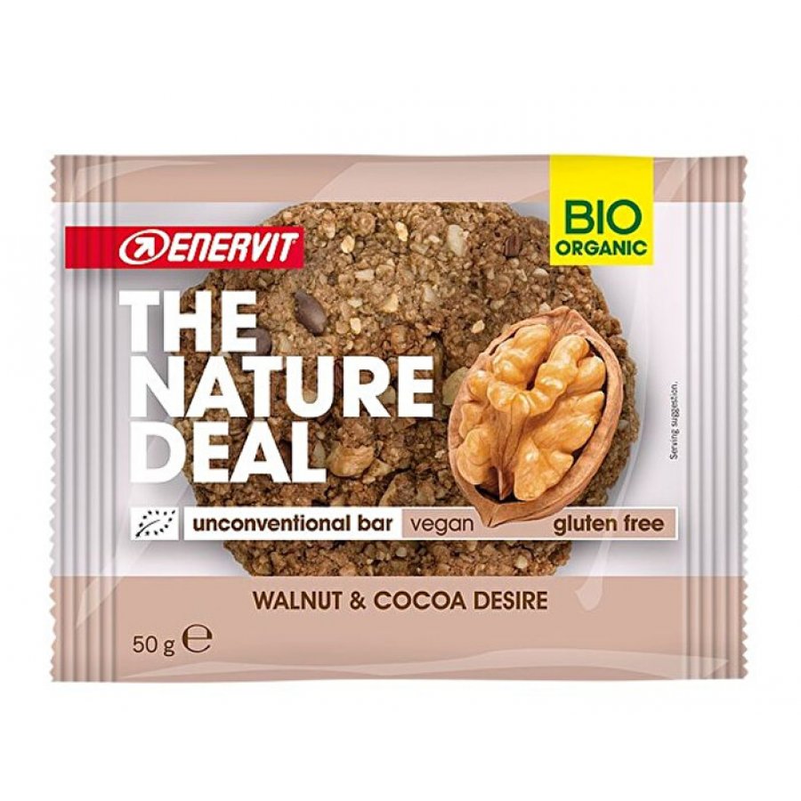 Enervit The Nature Deal Vegan Bar Snack Bio con fave di cacao e noci 50g