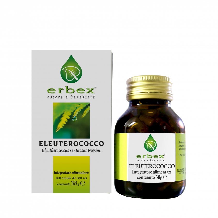 Erbex - Eleuterococco 100 capsule 380mg: Integratore Alimentare per Difese Naturali e Funzioni Cognitive