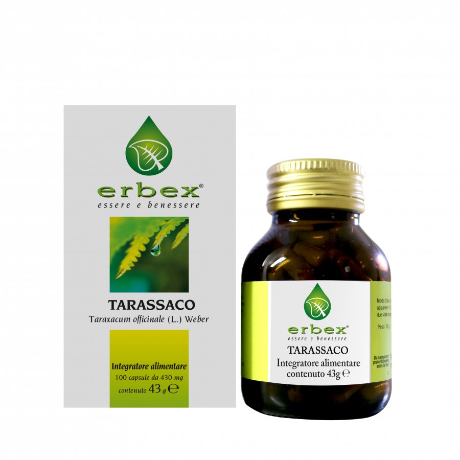 Erbex - Tarassaco 100 capsule 430mg: Integratore Alimentare per Funzione Digestiva e Depurativa