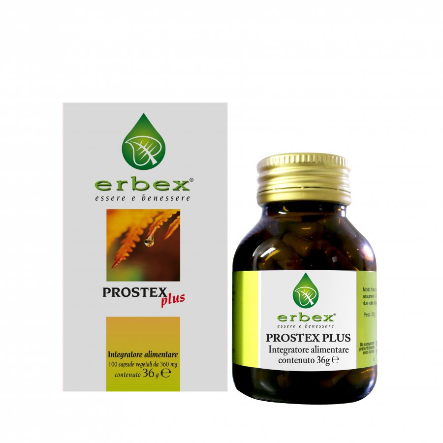 Erbex - Prostex Plus 100 capsule 360mg: Integratore Alimentare per la Salute della Prostata e delle Vie Urinarie
