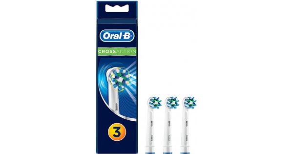 Oral-B - Testine Di Ricambio Cross Action 3 Pezzi, Testine di Ricambio per  Spazzolini Elettrici, Parole Chiave Utili alla Ricerca
