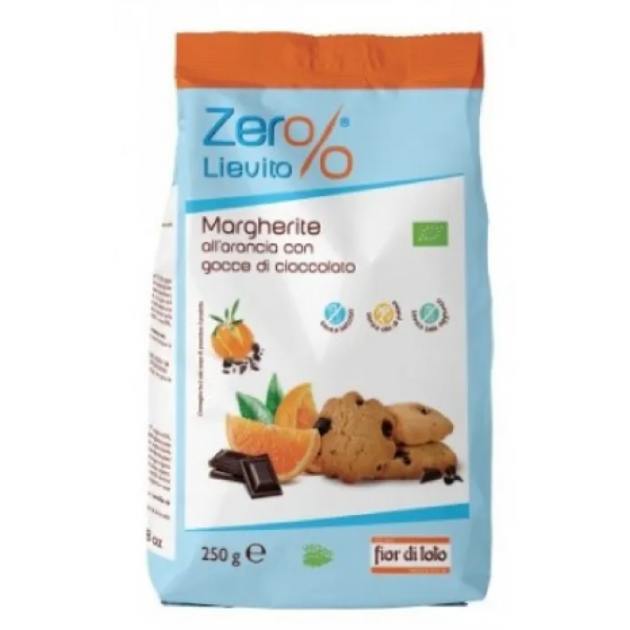 Biotobio - Zero% Lievito Margherite Cioccolato e Arancia 250 g