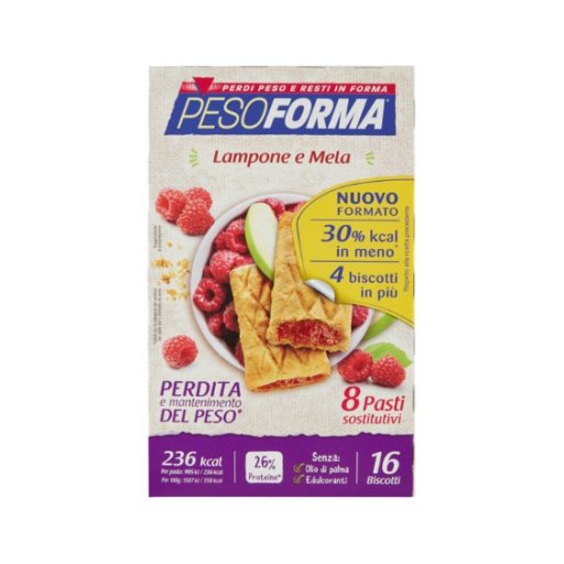 Pesoforma - Biscotti Lamponi e Mela Confezione 16 Pezzi