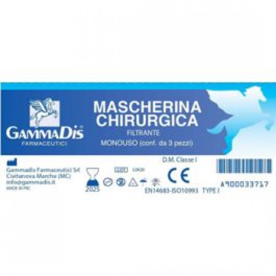 Mascherina Antismog Gammadis 3 Pezzi - Protezione Efficace Contro lo Smog