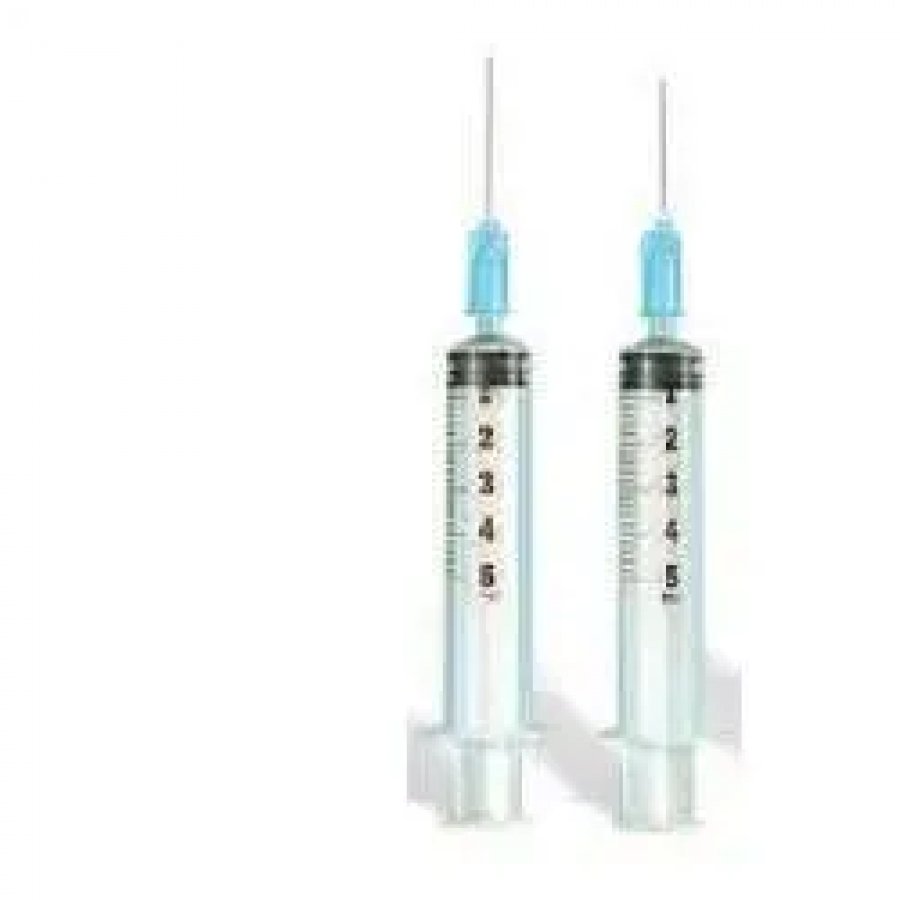 Siringa Monouso 5ml G22 Ago 12, Safety, Siringa Sterile Monouso, 1 Pezzo, Ago Indolore