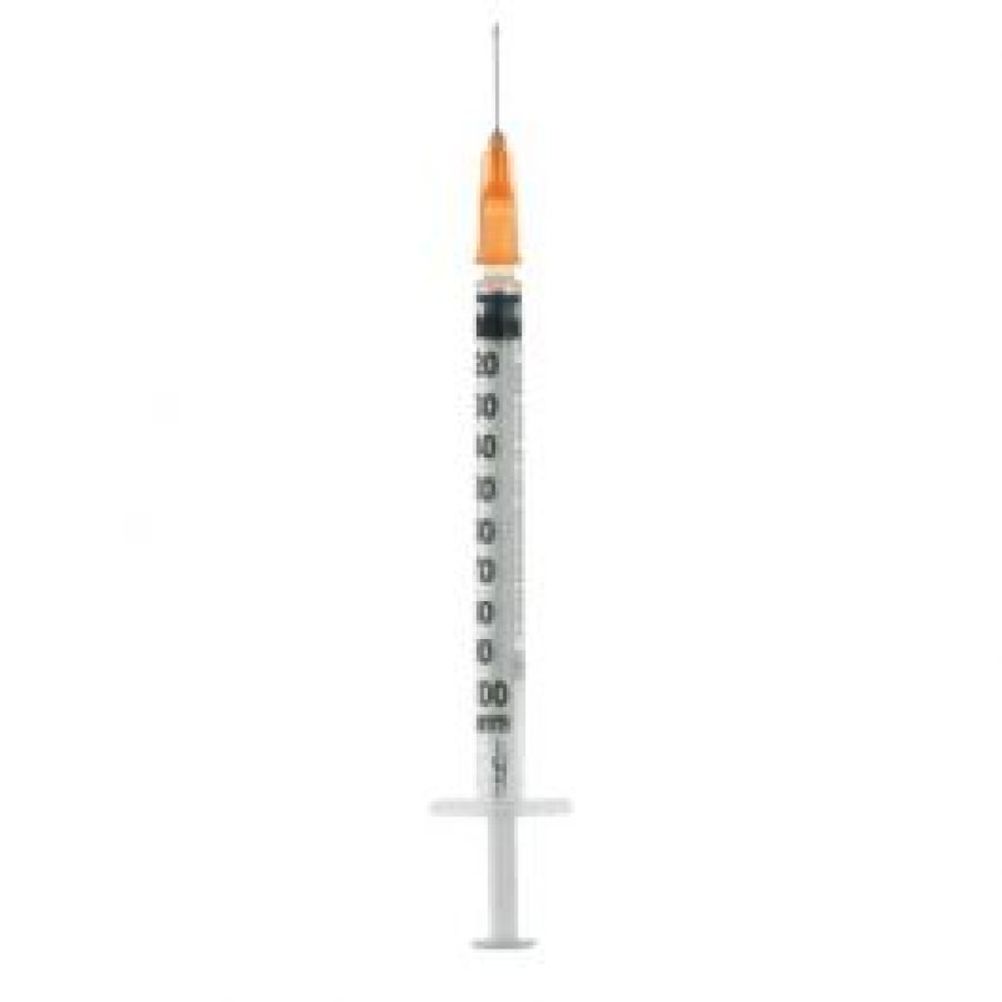 Safety Siringa Per Insulina 1ml Ago Gauge 25, Siringa Sterile Monouso, 1 Pezzo