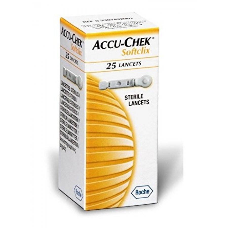 Accu-Chek Linea Controllo Glicemia SoftClix - 25 Lancette Pungidito, Confezione da 25