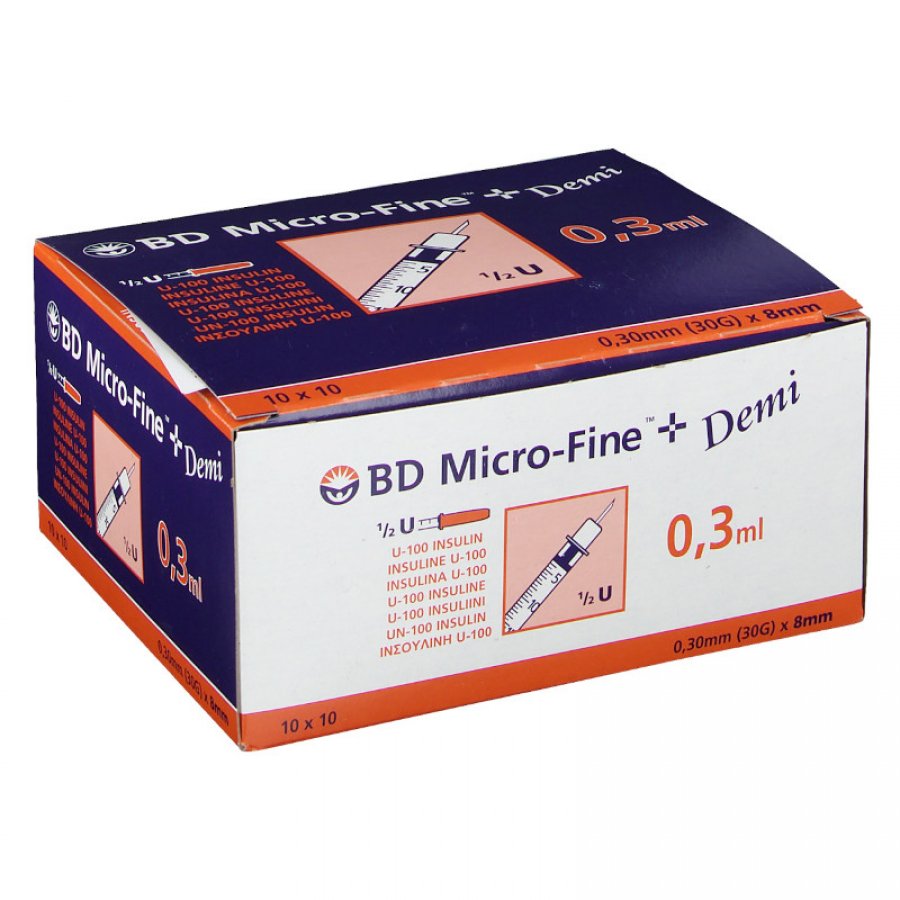 BD Microfine - 30 Siringhe da Insulina 0,3ml 30g 8mm - Siringhe Precise per l'Amministrazione di Insulina