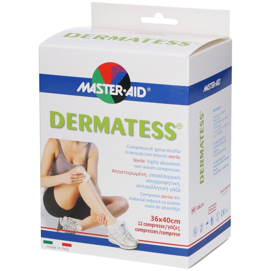 Master Aid Dermatess&nbsp;Garza in Tessuto Non Tessuto, 12 Pezzi