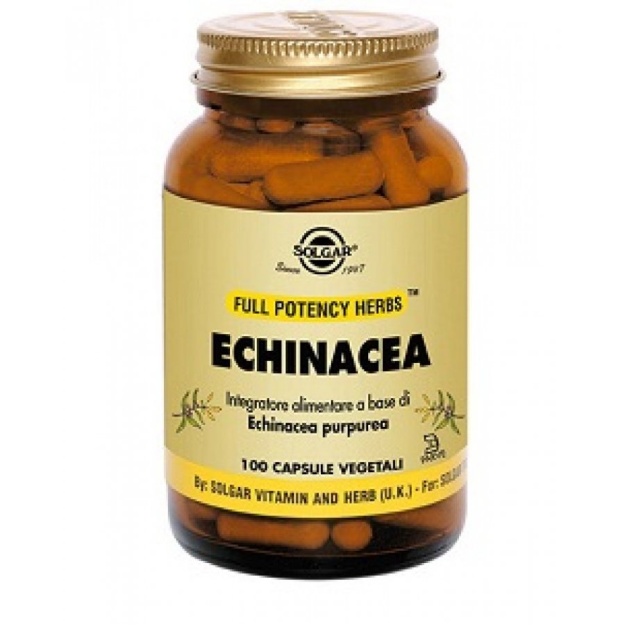 Solgar - Echinacea 100 Capsule Vegetali - Integratore Naturale di Echinacea