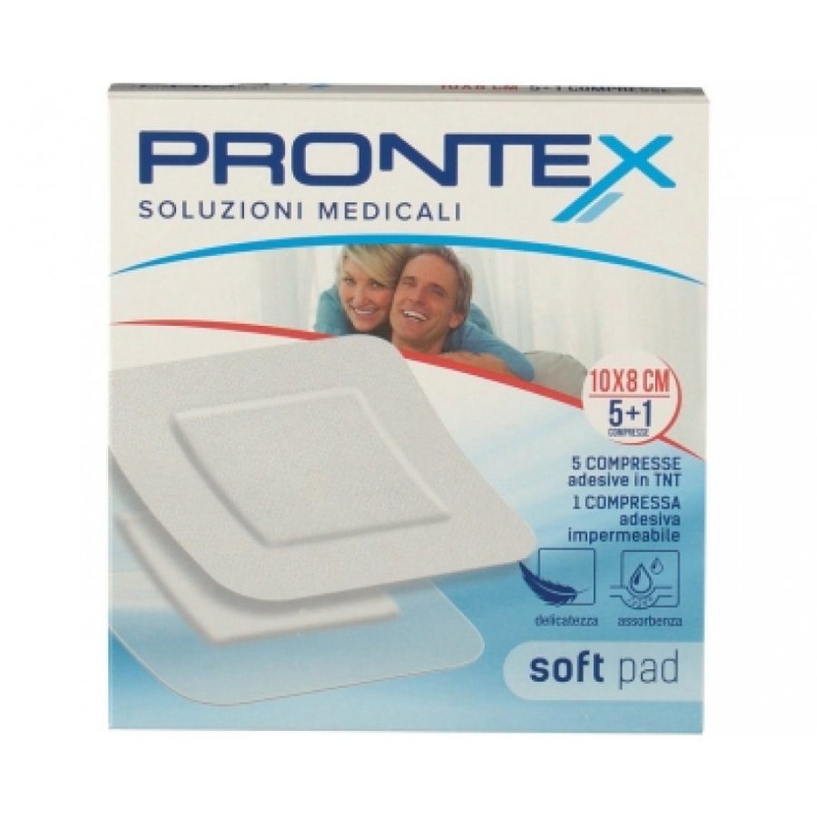 Prontex Soft Pad Compresse Adesive In Tnt 10x8cm 5 Pezzi+Compressa Adesiva Impermeabile
