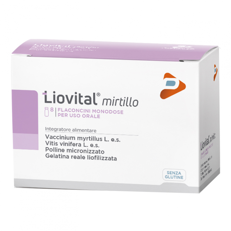 Pharma Line - Liovital Mirtillo 8 Flaconcini da 8ml: Integratore di Mirtillo e Vitamina C