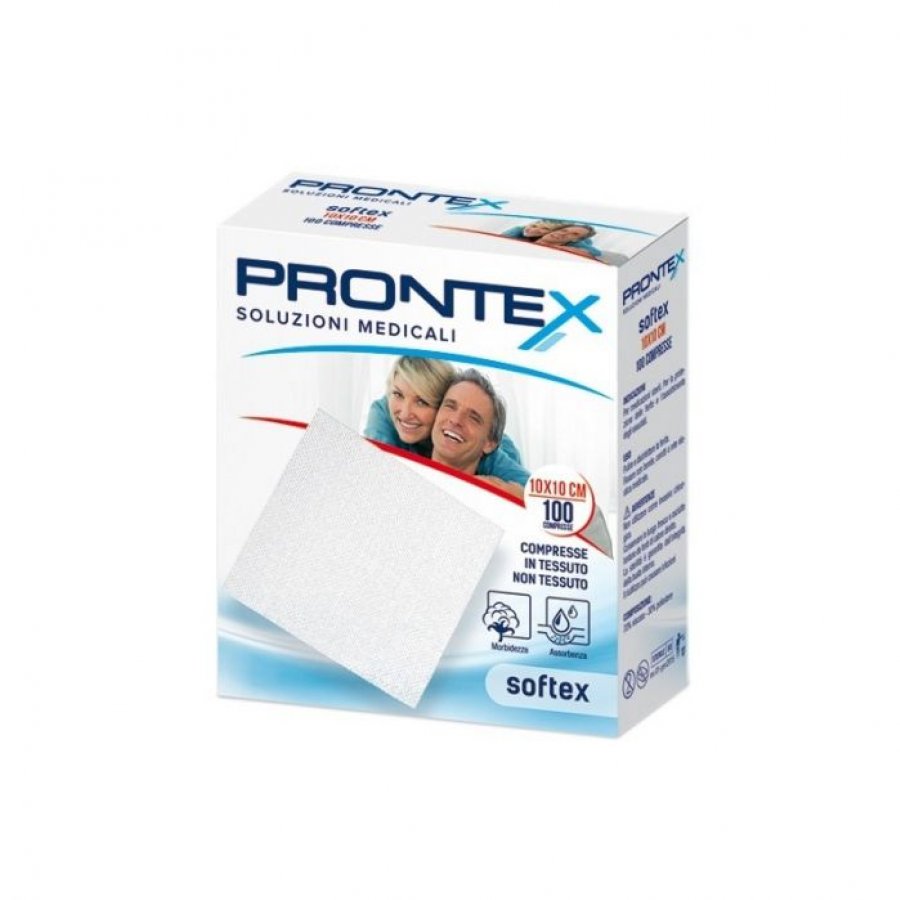 Prontex Softex Garza in Tessuto Non Tessuto 10x10cm, 100 Compresse Sterili