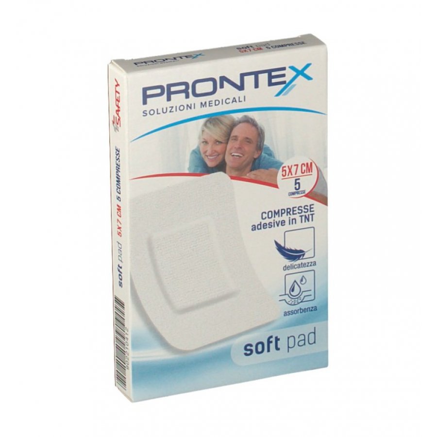 Prontex Soft Pad Compresse Adesive In Tnt 5x7cm 5 Pezzi