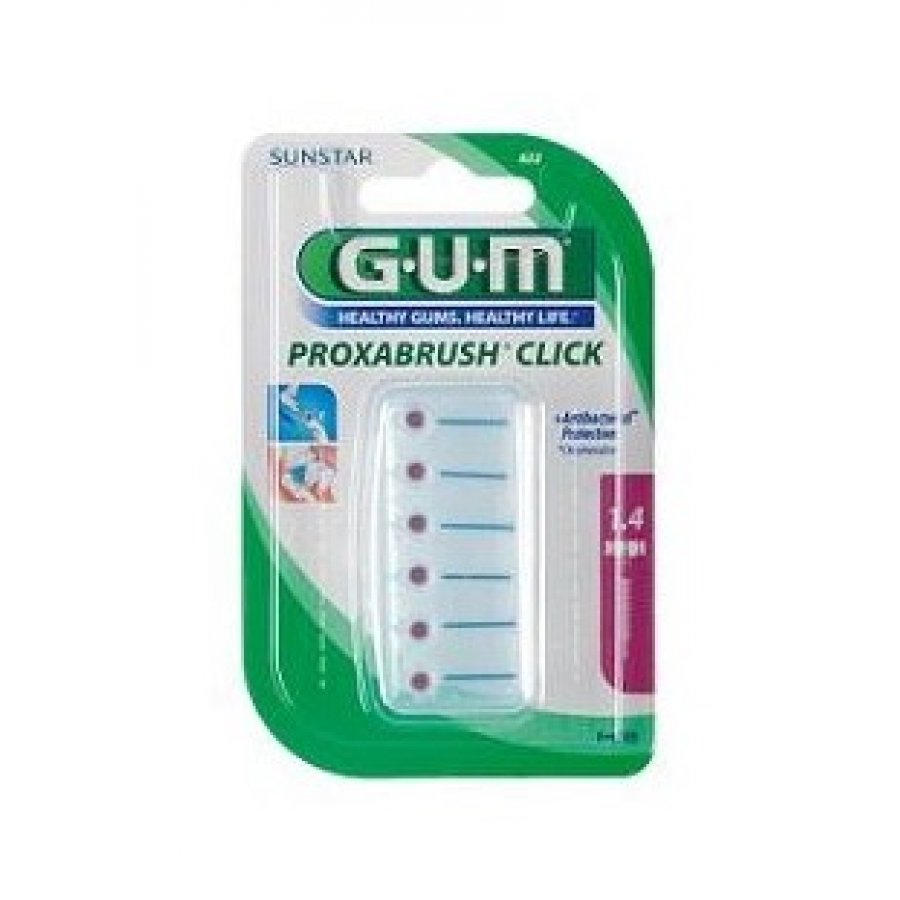 Gum Proxabrush Click 622 Scovolini Cilindrico 1,4mm 6 Pezzi - Pulizia Interdentale Facile ed Efficace