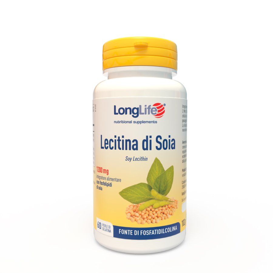 LongLife, Lecitina di Soia 1200 mg, 60 perle