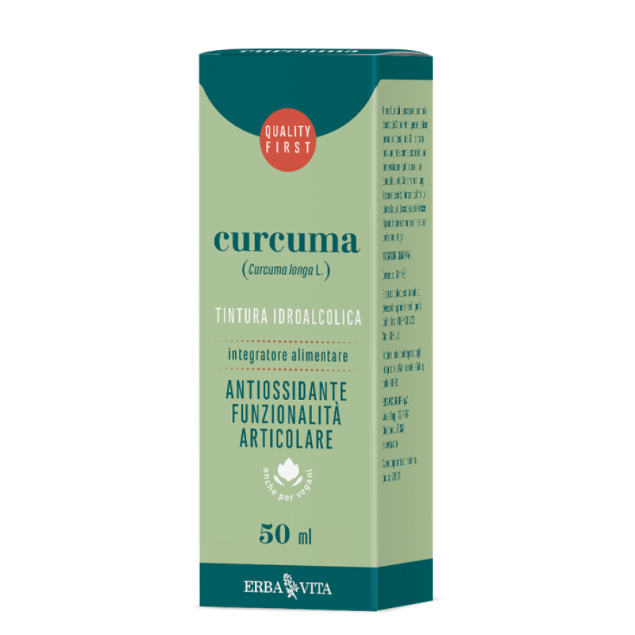 Curcuma Rizoma Tintura Idroalcolica Erba Vita 50ml - Integratore Naturale per le Articolazioni