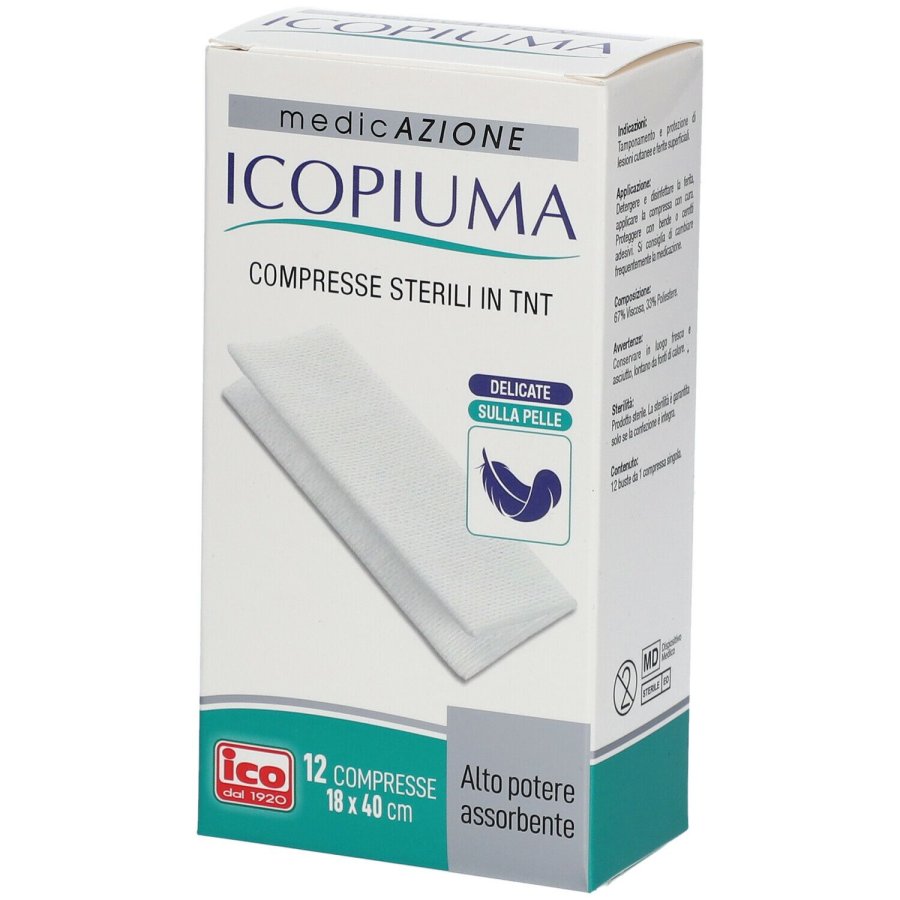 Icopiuma Compresse Sterili TNT 18x40 cm, 12 pezzi
