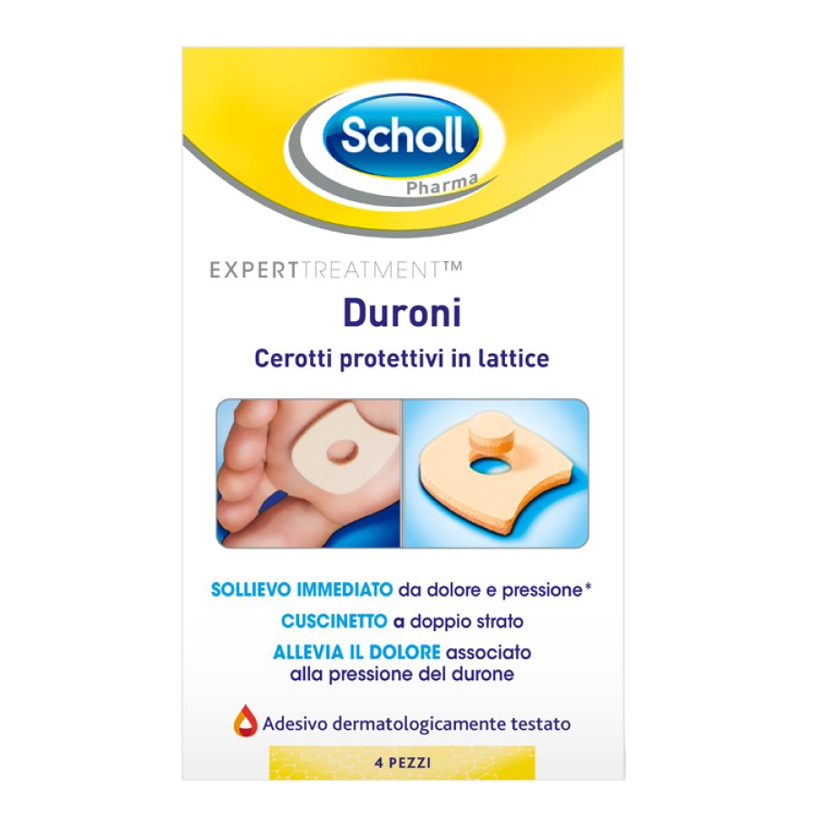 Scholl Cerotti Protettivi in Lattice per Duroni, 4 pezzi Scholl Cerotti Protettivi in Lattice per Duroni, 4 pezzi