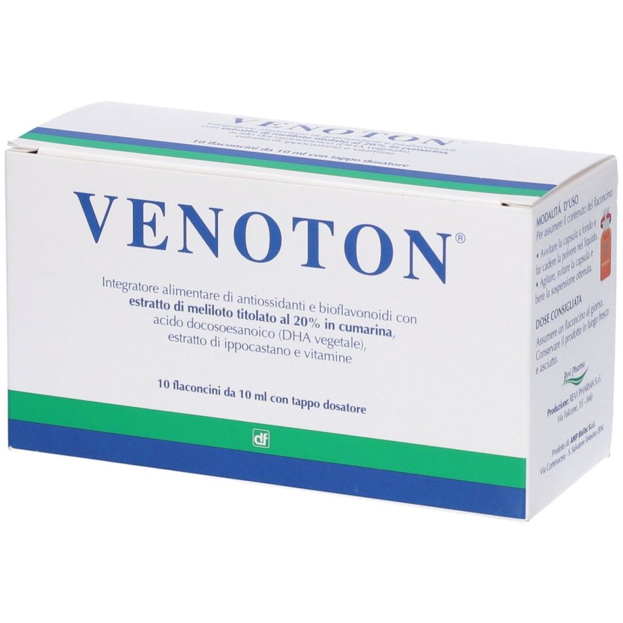 Venoton 10 Flaconcini - Integratore per Circolazione e Gambe Leggere