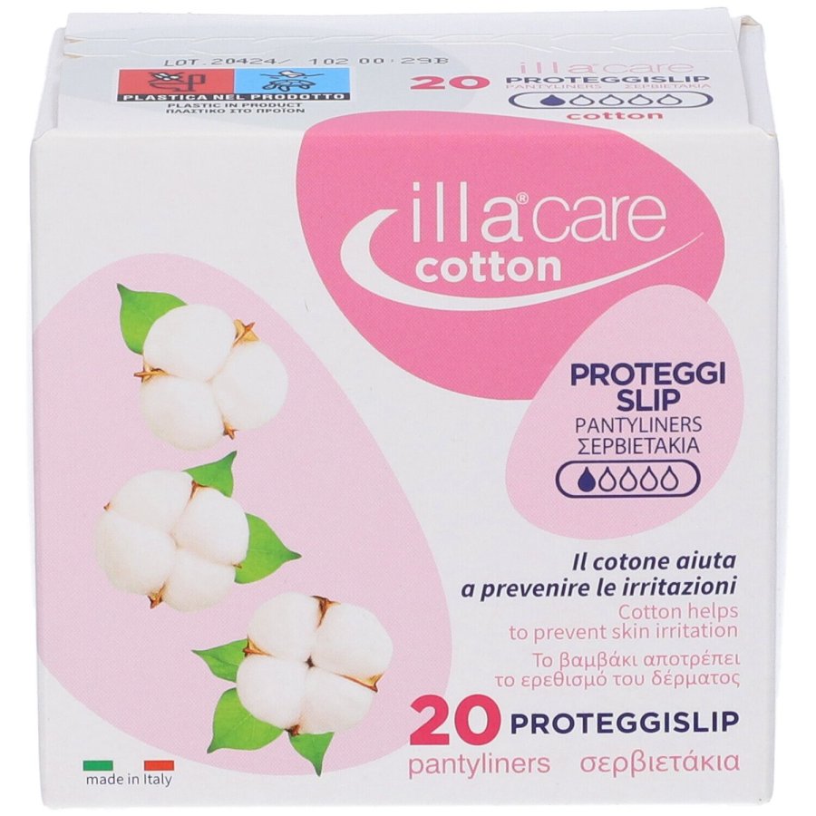 Illa Care Proteggislip in Cotone con Aloe 20 Pezzi - Assorbenza Alta, Lenitivi