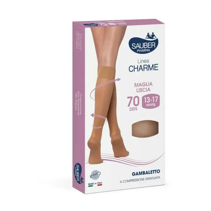 Linea Charme 70 Denari Gambaletto Nero Taglia 2 - Gambaletto a Compressione Graduata