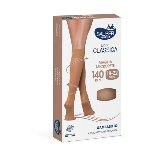 Linea Classica 140 Denari Gambaletto Nero Taglia 2 - Gambaletto a Compressione Graduata