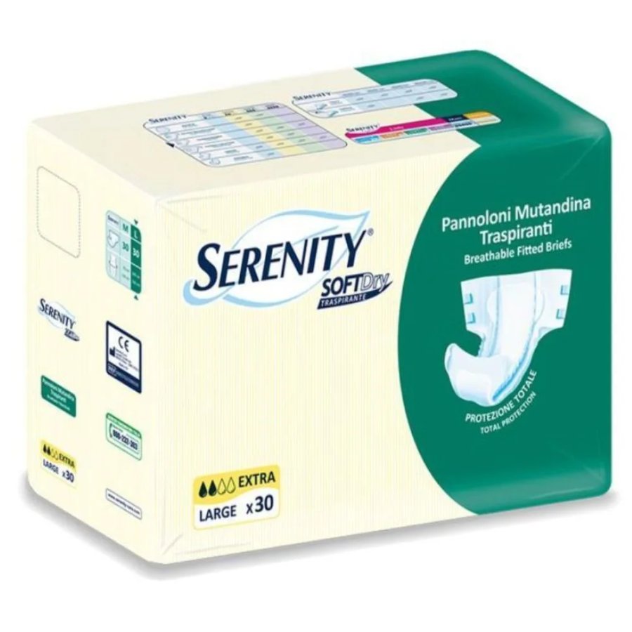 Serenity Softdry Pannoloni Mutandina Traspiranti Extra Taglia Large, 30 pezzi