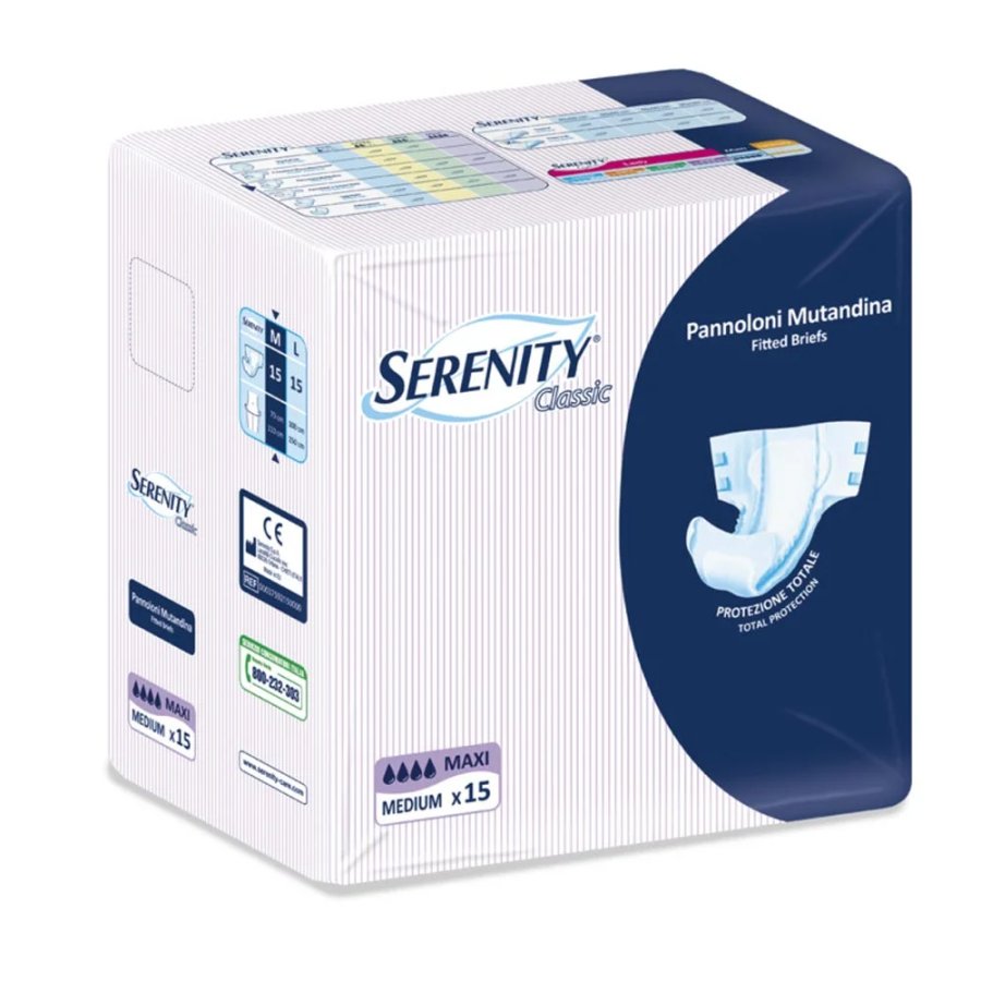 Serenity Classic Pannolone a Mutandina Maxi Taglia M, 15 Pezzi 