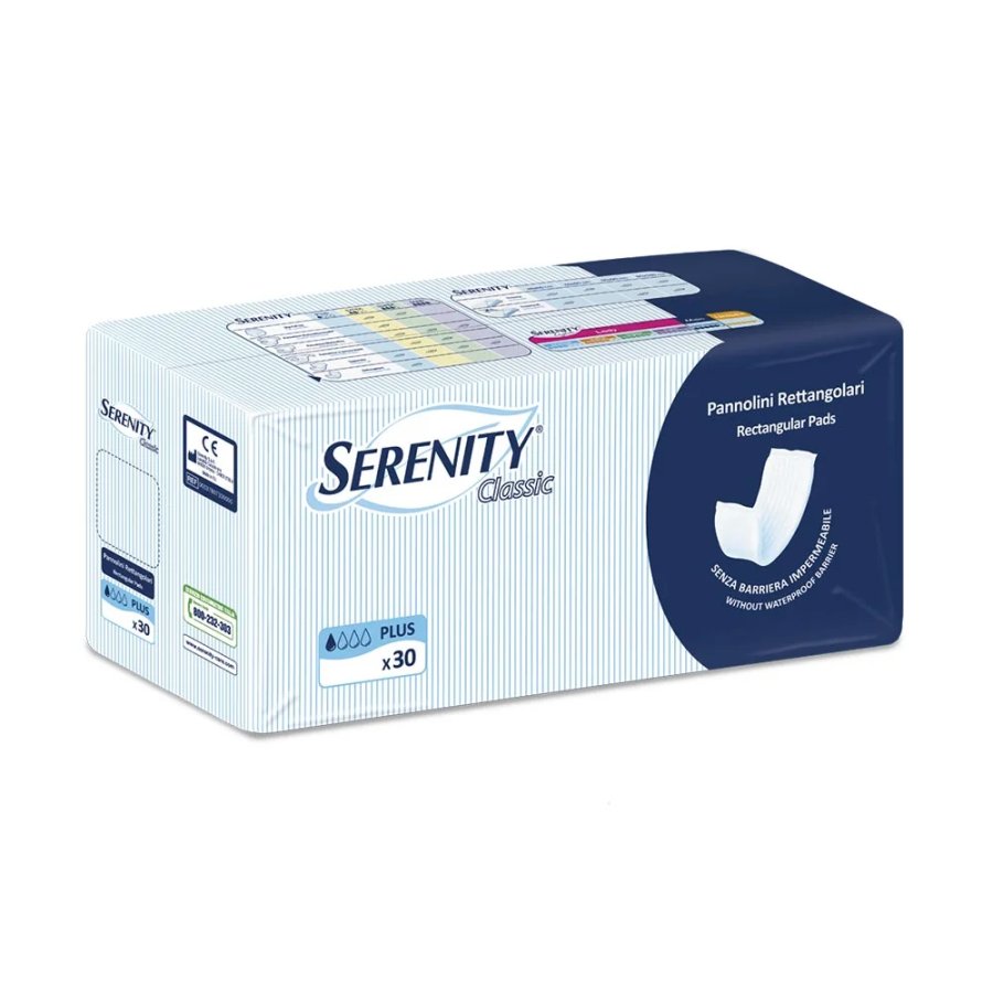 Serenity Classic, Pannolini Rettangolari Senza Barriera, 30 Pannolini