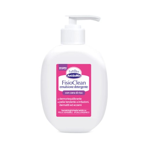 Euphidra AmidoMio, Fisioclean Emulsione Detergente per Pelle Atopica, 200 ml