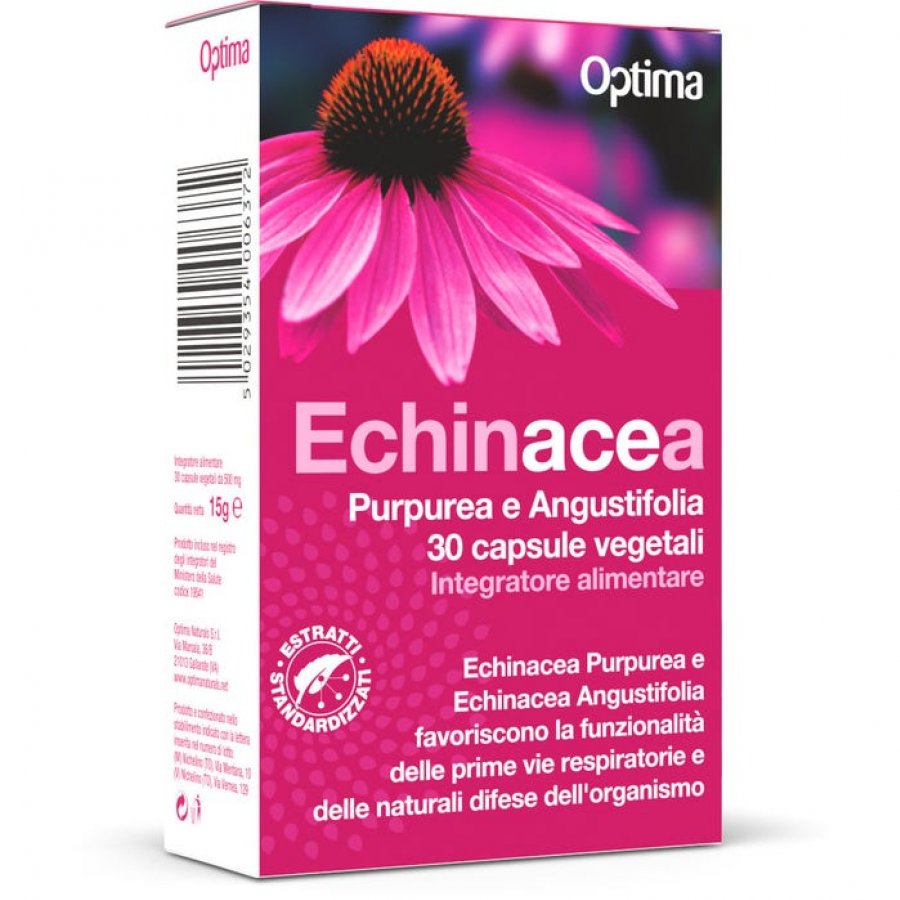 Optima - Echinacea, 30 Capsule Vegetali per Infezioni del Tratto Respiratorio
