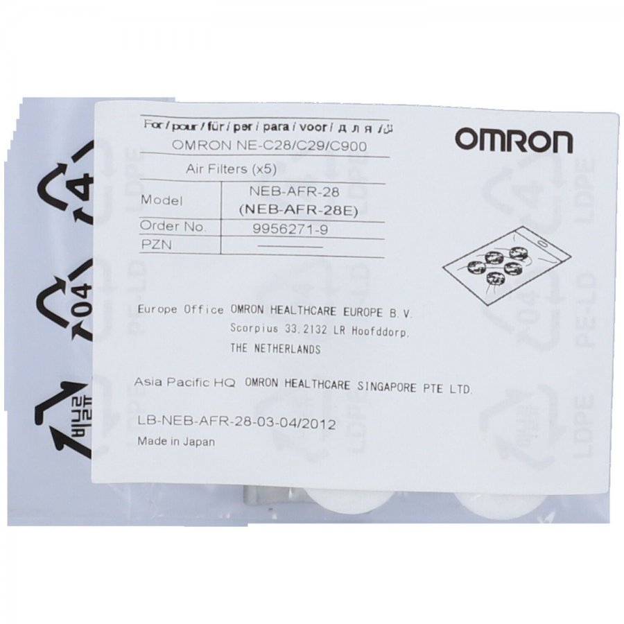 Omron Filtro di Ricambio per Nebulizzatore C28 - Confezione da 5 Filtri