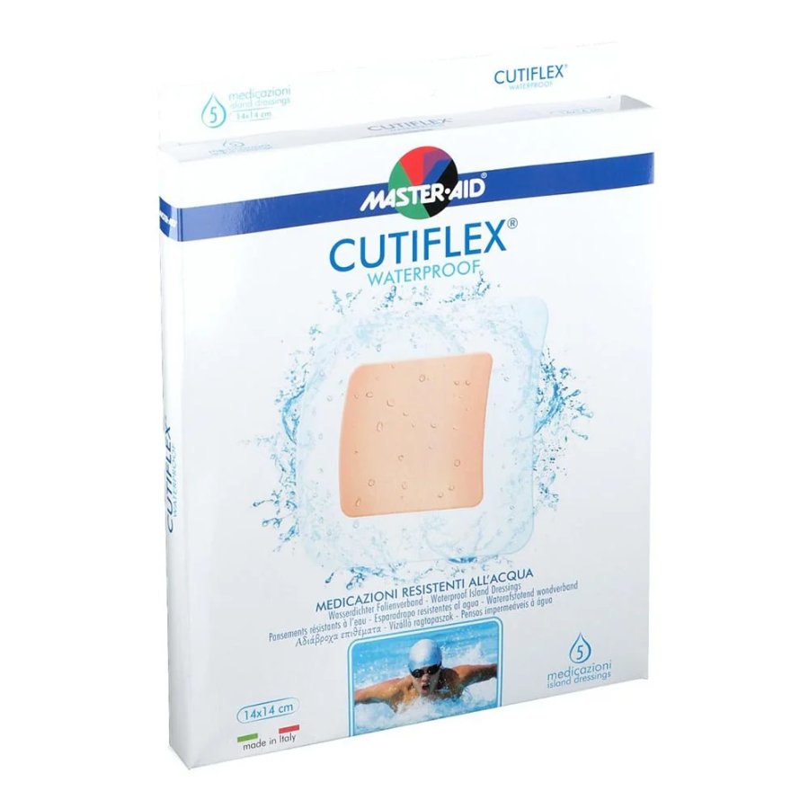 Master-Aid Cutiflex Medicazione Adesiva Impermeabile 14x14 cm, 5 pezzi