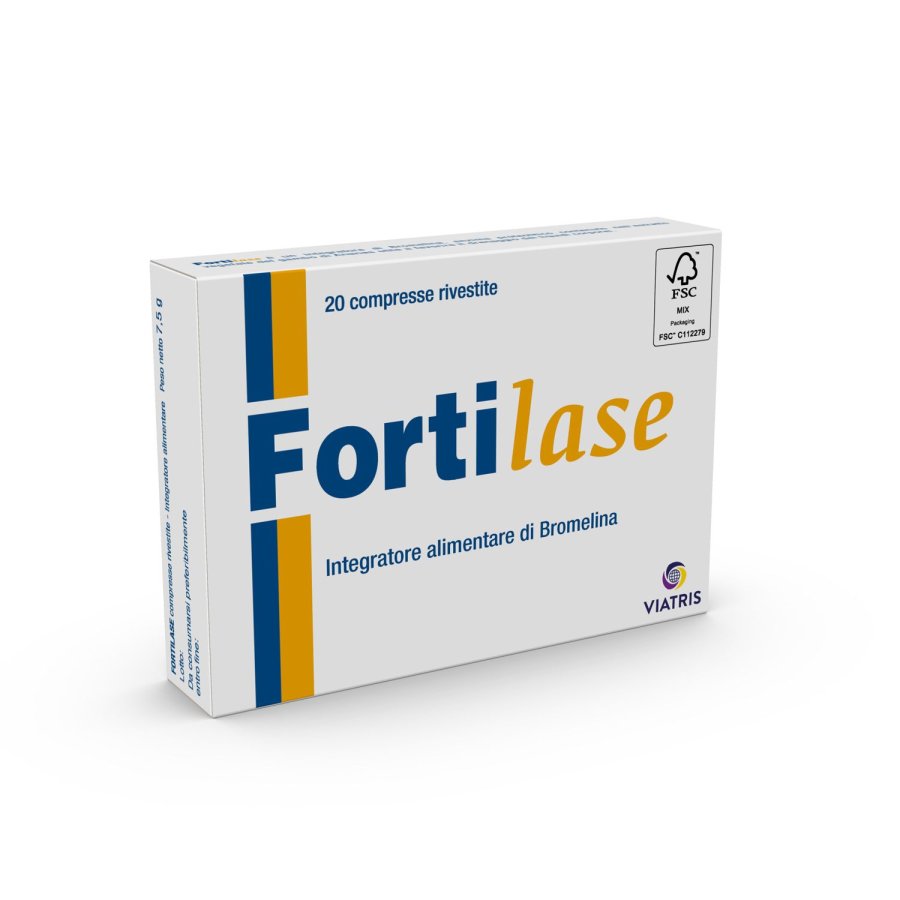 Fortilase, Integratore Alimentare a base di Bromelina, 20 Compresse