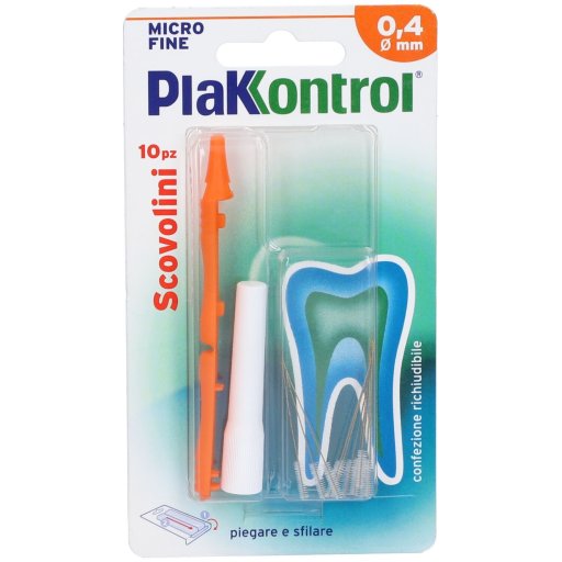 Plakkontrol Minigrip Scovolino 0,4mm, Plakkontrol, Scovolino Interdentale, 10 Pezzi, Rimozione Placca
