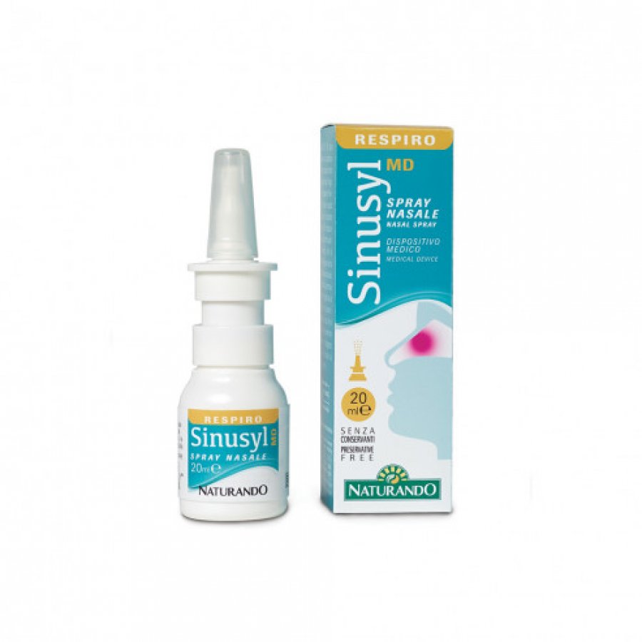 Naturando Sinusyl MD Spray Nasale - Soluzione ipertonica con Acido Ialuronico ed Estratti Vegetali - 20 ml