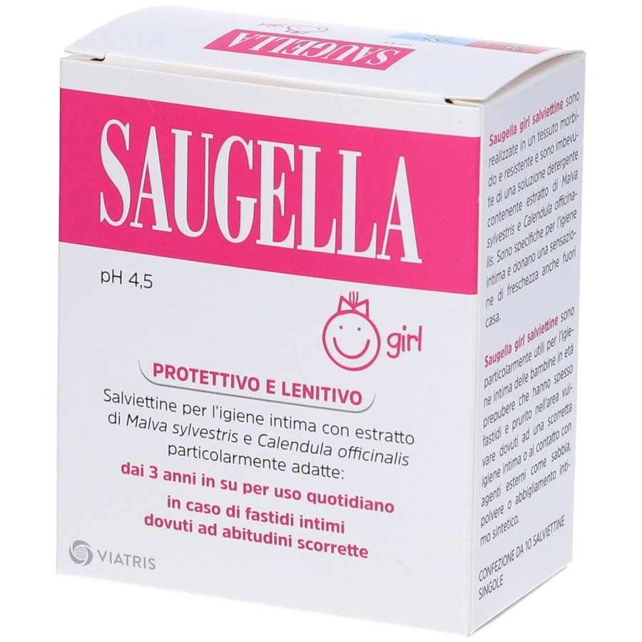Saugella Girl Salviette Detergenti, 10 pezzi Saugella Girl Salviette Detergenti, 10 pezzi
