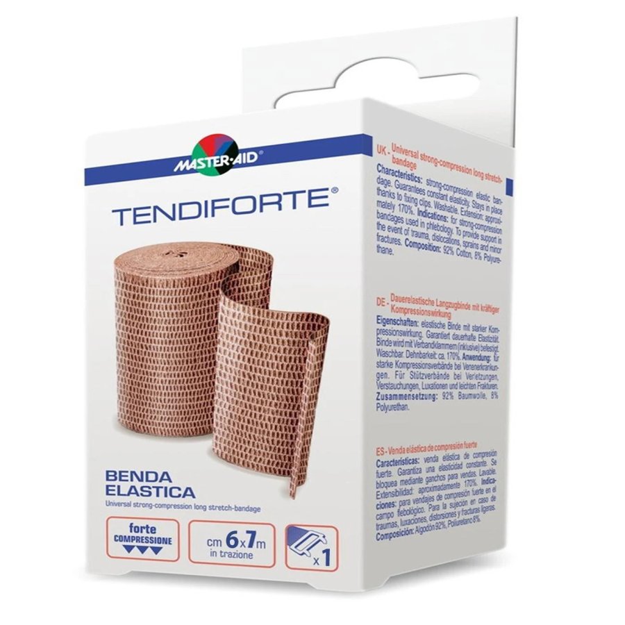 Master-Aid Tendiforte&nbsp;Benda Elastica Non Adesiva a Compressione Forte 6 cm x 7 m, 1 Rotolo