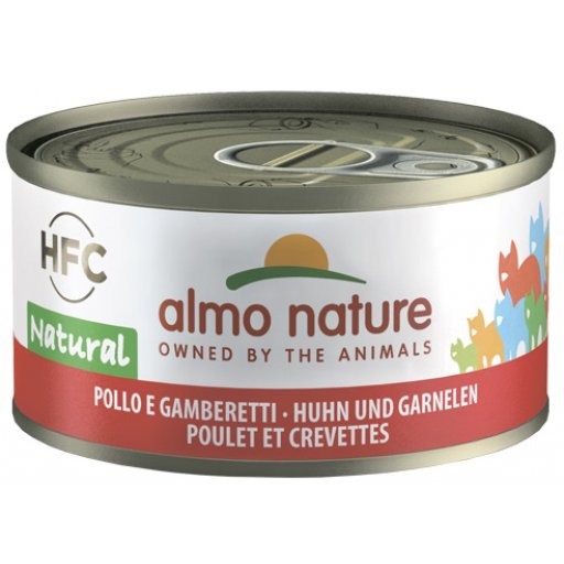 Almo Nature Alimento per Gatto Gusto Pollo e Gamberetti - Lattina da 70g