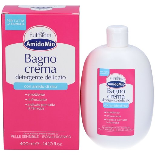 Euphidra AmidoMio Bagno Crema Detergente Delicato Pelli Sensibili 400ml, Protezione e Cura per la Tua Pelle.