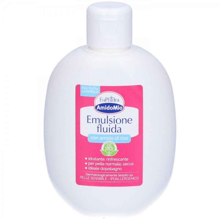 EuPhidra Emulsione Fluida Idratante Pelli Sensibili 200ml, Idratazione Delicata per una Pelle Sensibile e Protetta.