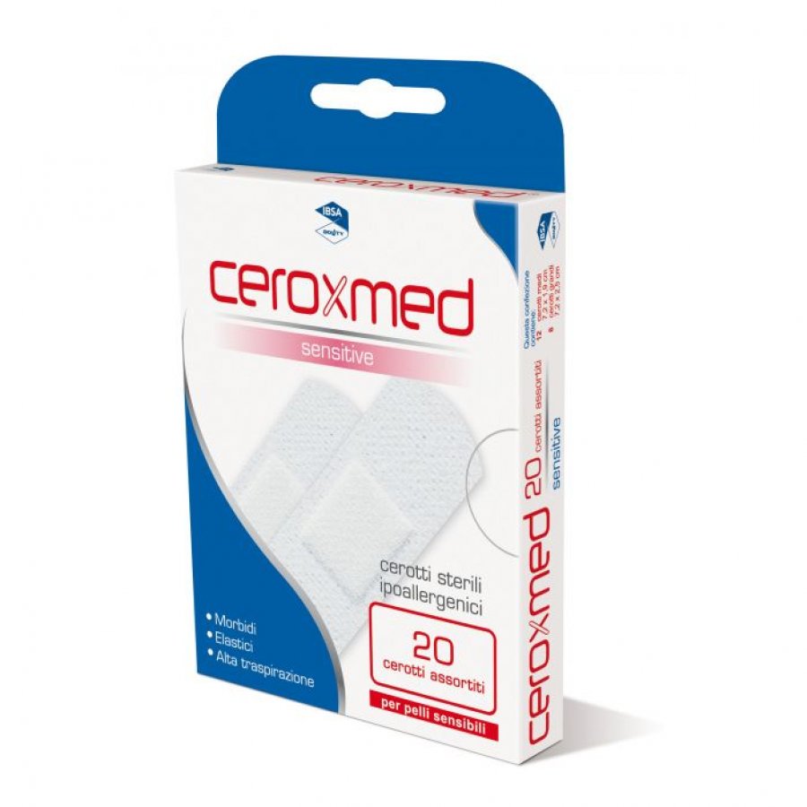 Ceroxmed Cerotti Sensitive Assortiti 20 Pezzi - Protezione Ideale per Pelli Sensibili