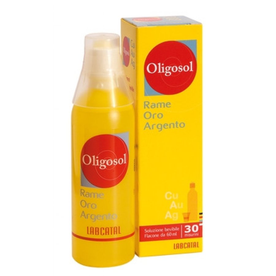 Labcatal Oligosol Rame-Oro-Argento Flacone 60 ml - Rimedio Naturale Rinforzante per il Sistema Immunitario