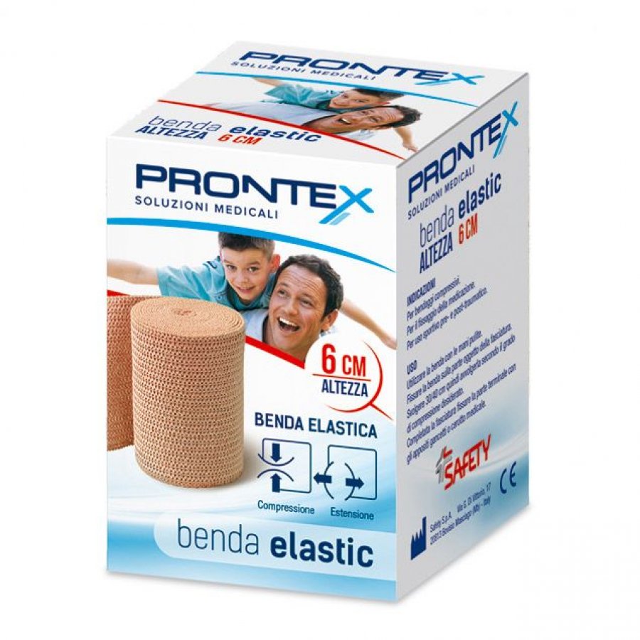 Prontex Benda Elastica, Prontex, Benda Compressiva Elastica, 6cm x 4m, 1 Pezzo