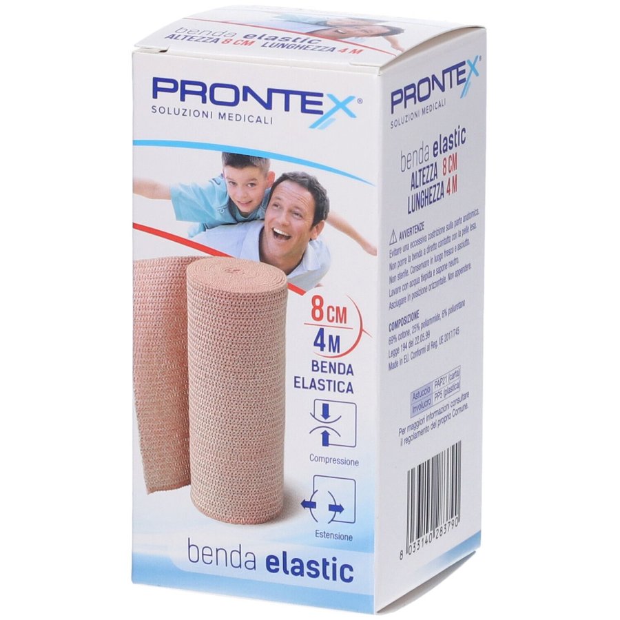 Prontex, Benda Elastic Compressiva, 1 Pezzo 8cm x 4m