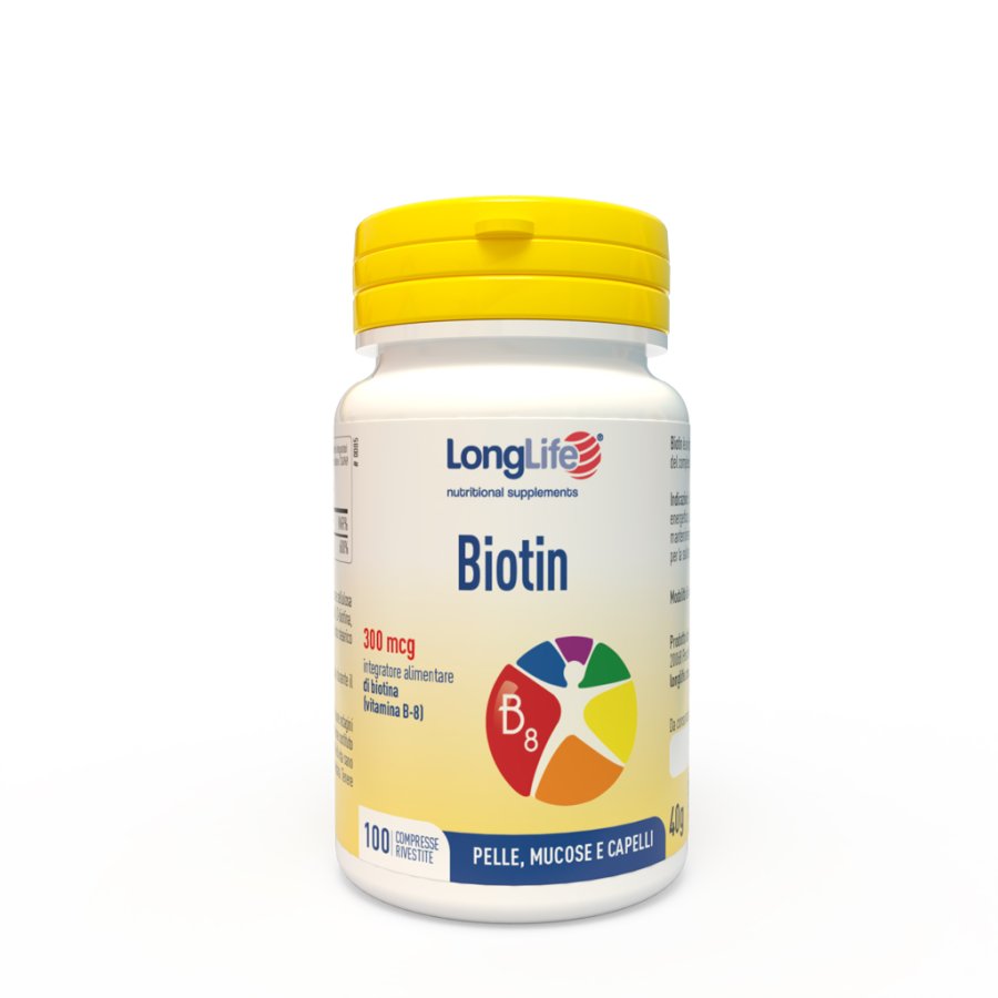 LongLife, Biotin 300 mcg, 100 compresse 