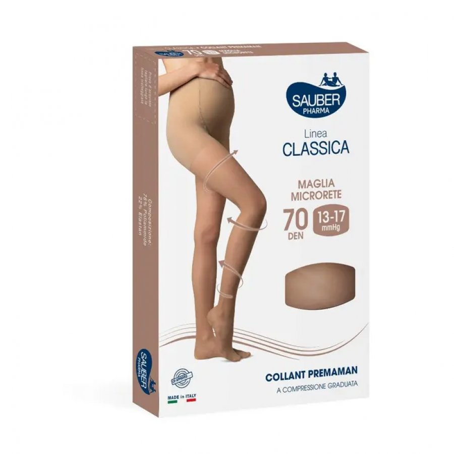 Linea Classica Collant Premaman 70 Denari Colore Nero Taglia 4 - Sauber Collant Premaman